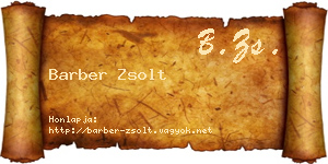 Barber Zsolt névjegykártya